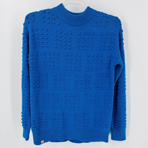 Lego Collection Target Women's Sweater Size XS Blue Dot Pattern Pullover  NWT - Picture 1 of 12
